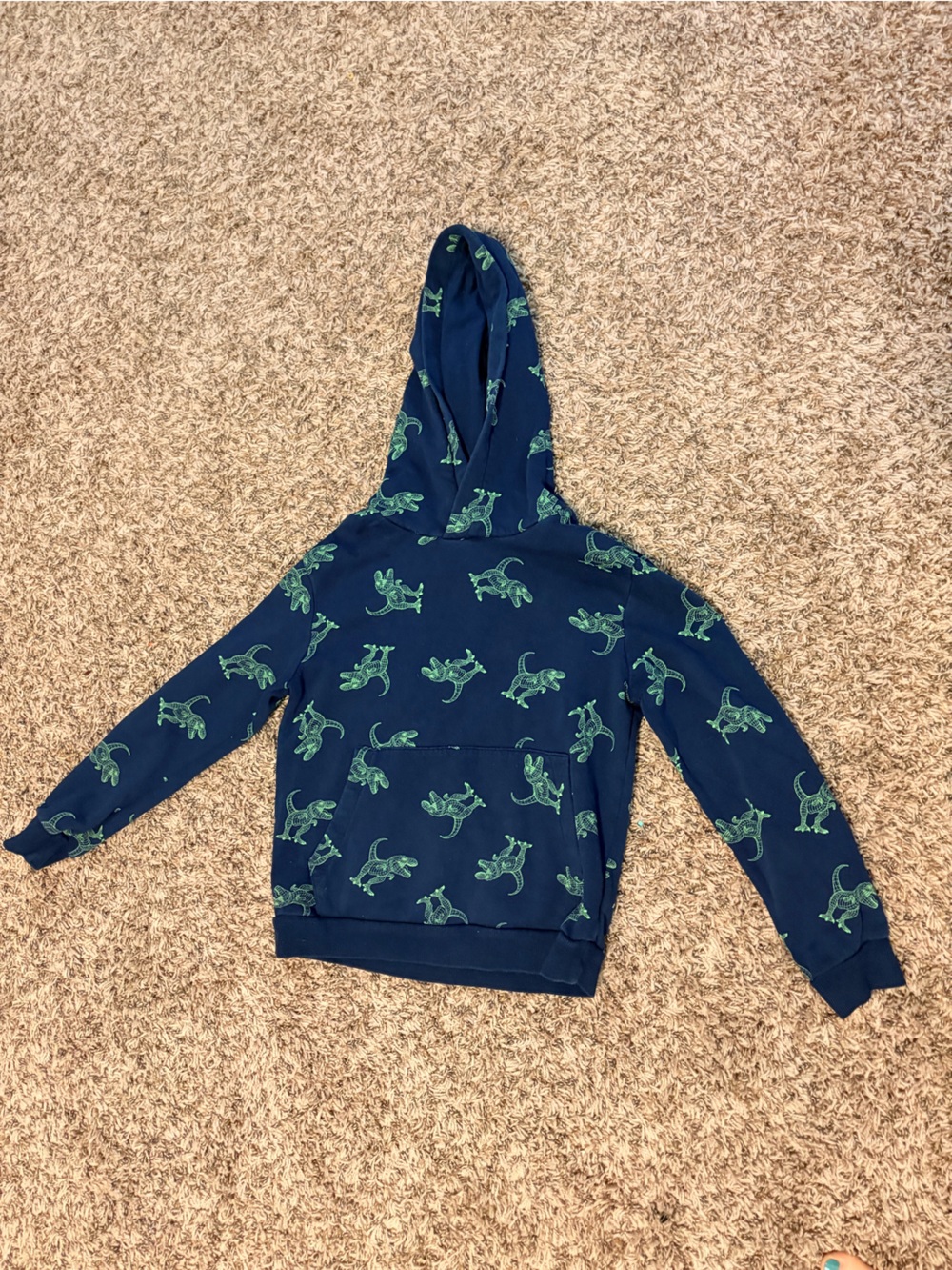 Kids Navy Blue Dinosaur Hoodie Sweatshirt